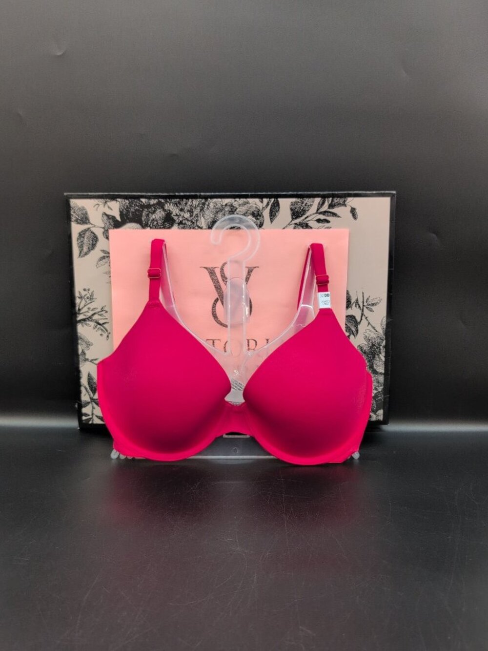 Victoria Secret Pink Lightly Lined Full Coverage T Shirt Bra 32DD Red Pepper